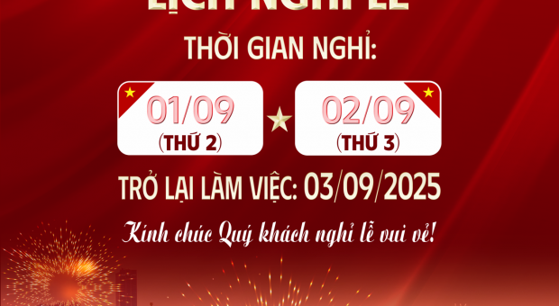 LỊCH NGHỈ LỄ 02/09/2025
